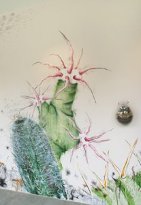 Mark Licari mural & custom terrarium. Detail. Courtesy Sturt Haaga Gallery.