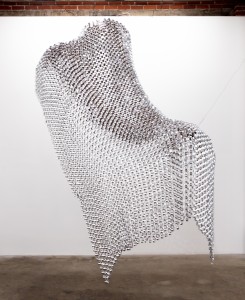 TIM Hawkinson_Invisability cloak, 2018_Mirrored mylar, umbrella frames_Dimensions variable